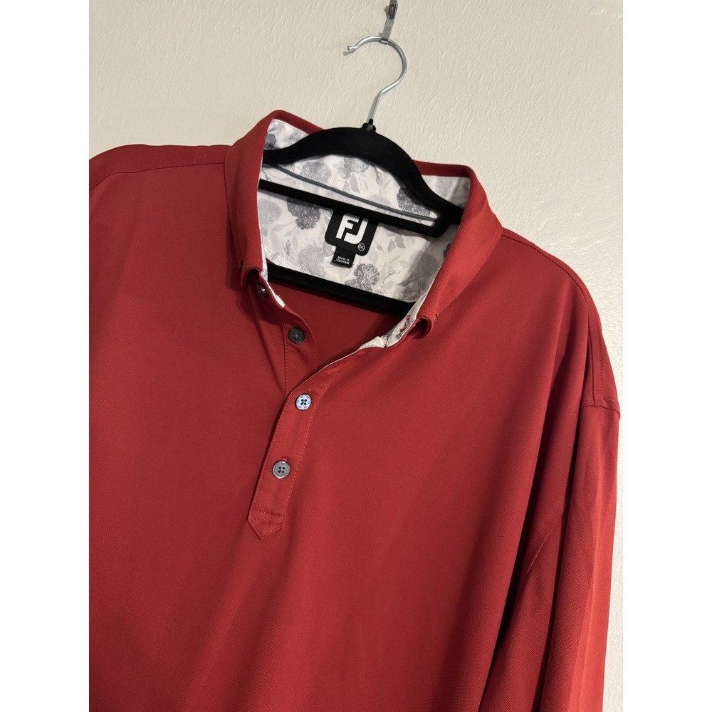 FJ FootJoy Polo Shirt Mens Size 2XL Red Golf Short Sleeve